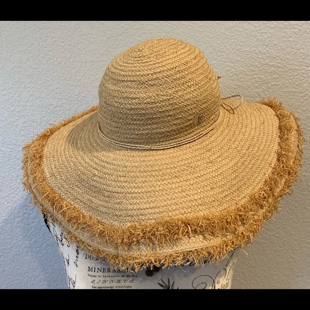 Helen Kaminski Tan Fringed Straw Hat - Picture 2 of 6